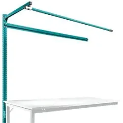 Aufbauportal m. Ausleger, Ansatztisch SPEZIAL Arbeitstisch/Werkbank UNIVERSAL/PROFI, 1750 mm, wasserblau
