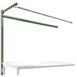 Aufbauportal m. Ausleger, Ansatztisch SPEZIAL Arbeitstisch/Werkbank UNIVERSAL/PROFI, 2000 mm, resedagrün