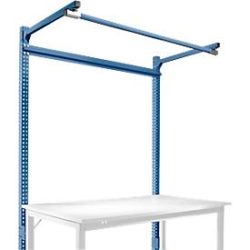 Aufbauportal m. Ausleger, Grundtisch SPEZIAL Arbeitstisch/Werkbank UNIVERSAL/PROFI, 1500 mm, brillantblau