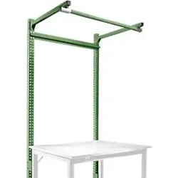 Aufbauportal m. Ausleger, Grundtisch SPEZIAL Arbeitstisch/Werkbank UNIVERSAL/PROFI, 1250 mm, resedagrün