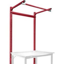 Aufbauportal m. Ausleger, Grundtisch SPEZIAL Arbeitstisch/Werkbank UNIVERSAL/PROFI, 1250 mm, rubinrot
