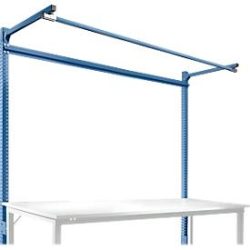 Aufbauportal m. Ausleger, Grundtisch SPEZIAL Arbeitstisch/Werkbank UNIVERSAL/PROFI, 2000 mm, brillantblau