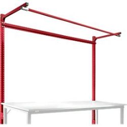 Aufbauportal m. Ausleger, Grundtisch SPEZIAL Arbeitstisch/Werkbank UNIVERSAL/PROFI, 2000 mm, rubinrot