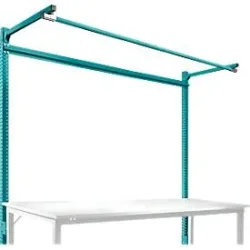 Aufbauportal m. Ausleger, Grundtisch SPEZIAL Arbeitstisch/Werkbank UNIVERSAL/PROFI, 2000 mm, wasserblau