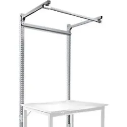 Aufbauportal m. Ausleger, Grundtisch STANDARD Arbeitstisch/Werkbank UNIVERSAL/PROFI, 1250 mm, alusilber
