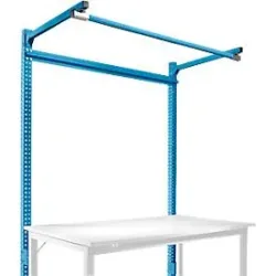 Aufbauportal m. Ausleger, Grundtisch STANDARD Arbeitstisch/Werkbank UNIVERSAL/PROFI, 1500 mm, lichtblau