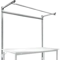 Aufbauportal m. Ausleger, Grundtisch STANDARD Arbeitstisch/Werkbank UNIVERSAL/PROFI, 1750 mm, alusilber