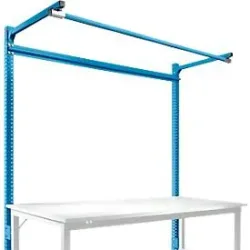 Aufbauportal m. Ausleger, Grundtisch STANDARD Arbeitstisch/Werkbank UNIVERSAL/PROFI, 1750 mm, lichtblau