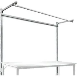 Aufbauportal m. Ausleger, Grundtisch STANDARD Arbeitstisch/Werkbank UNIVERSAL/PROFI, 2000 mm, alusilber