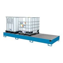 Bauer® Auffangwanne aus Stahl für 3x KTC/IBC, lichtblau