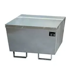 Bauer® Auffangwanne aus Stahl, stapelbar, HxBxT 545 x 800 x 800 mm, ohne Gitterrost, feuerverzinkt