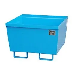 Auffangwanne BAUER AO-1, Stahl, 229 l, B 800 x T 800 x H 545 mm, blau