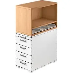 Standcontainer Office Braun Holz 42.8 cm 53 cm 80 cm - Farbe: buche - Material: Holzwerkstoff - Standcontainer