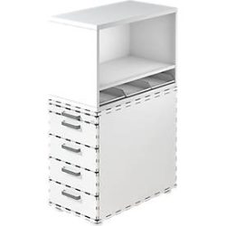 Standcontainer Office Weiss Holz 42.8 cm 53 cm 80 cm - Material: Holzwerkstoff - Standcontainer