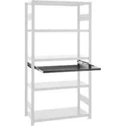 Auszugboden für ORDO Business Regalsysteme, Teleskopschienen-Vollauszug, höhenverstellbar, B 1000 x T 600 mm, Tragkraft 60 kg, tiefschwarz RAL 9005