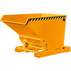 Automatischer Kippbehälter Bauer Typ 4A 1200, 3 Entriegelungspunkte, Abrollsystem, Inhalt 1,2 m³, bis 1500 kg, gelborange RAL 2000