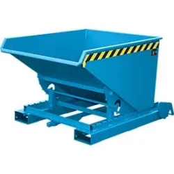 Automatischer Kippbehälter Bauer Typ 4A 600, 3 Entriegelungspunkte, Abrollsystem, Inhalt 0,6 m³, bis 1000 kg, lichtblau RAL 5012