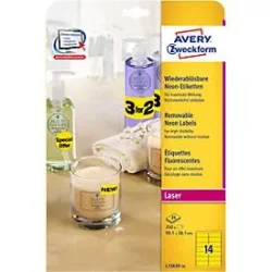 AVERY ZWECKFORM Etiketten 99,1x38,1mm L7263Y-25 gelb 350 Stück