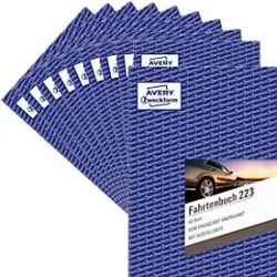 Avery Zweckform 223-10 Fahrtenbuch, Format A5, 10 Bücher mit jeweils 40 Blatt, FSC®-Papier, weiss