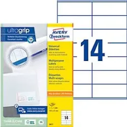 AVERY ZWECKFORM Universal-Etikett. 105x41mm 3477 weiss 1400 Stk./100 Blatt