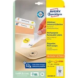 AVERY ZWECKFORM Etiketten 96x16,9mm L6031REV2 weiss 960 Stk./25 + 5 Blatt