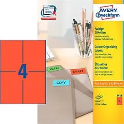 AVERY ZWECKFORM Etiketten 105x148mm 3456 rot 400 St&uuml;ck