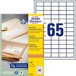 AVERY ZWECKFORM Etiketten 38x21,2mm LR3666 recycling 6500 St&uuml;ck