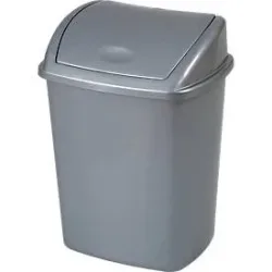 Abfallbehälter Vepa Bins, Volumen 15 l, mit Deckel, rechteckig, L 235 x B 300 x H 405 mm, Kunststoff, grau
