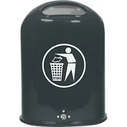Abfallbehälter oval, 45 Liter, mit selbstschliessender Edelstahlklappe, anthrazit/glimmer