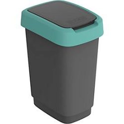 Abfalleimer Rotho TWIST, 10 l, 2 Öffnungsmöglichkeiten, Kunststoff, grün