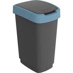 Abfalleimer Rotho TWIST, 25 l, 2 Öffnungsmöglichkeiten, Kunststoff, blau