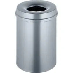 Abfallsammler 15 L selbstlöschend, Korpus silber/Deckel silber