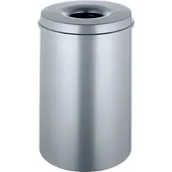 Abfallsammler 30 L, selbstlöschend, Korpus silber/Deckel silber