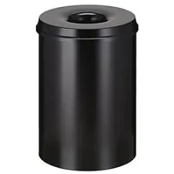 Abfallsammler 50 L, selbstlöschend, Korpus schwarz/Deckel schwarz