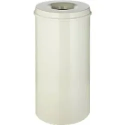Abfallsammler 50 L, selbstlöschend, Korpus weiss/Deckel weiss