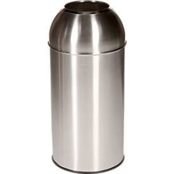 Abfallsammler Orgavente Edelstahl, Volumen 40 l, rund, ø 380 x H 740 mm, für den Innenbereich, Edelstahl
