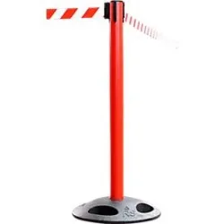 Absperrpfosten RS-Guidesystems GLA 25,  rot, Gurt rot/weiss, 2 Stück