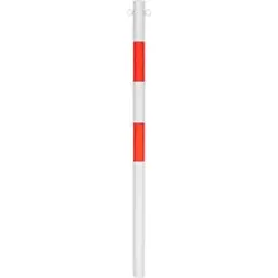 Absperrpfosten zum Einbetonieren, ø 60 mm, weiss/rot