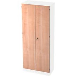 Aktenschrank Office Weiss/Braun Holz 80 cm 42 cm 200.4 cm - Farbe: Weiß, Nussbaum - Material: Holzwerkstoff - Aktenschrank