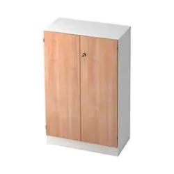 Aktenschrank Office Weiss Holz 80 cm 42 cm 127 cm - Farbe: Weiß, Nussbaum - Material: Holzwerkstoff - Aktenschrank