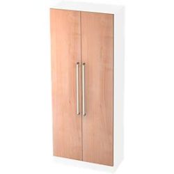 Aktenschrank Office Braun/Weiss Holz 80 cm 42 cm 200.4 cm - Farbe: nussbaum, weiss - Material: Holzwerkstoff - Aktenschrank