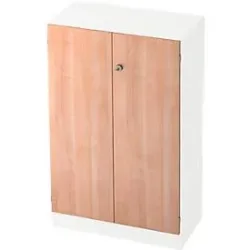Aktenschrank Office Braun/Weiss Holz 80 cm 42 cm 127 cm - Farbe: nussbaum, weiss - Material: Holzwerkstoff - Aktenschrank