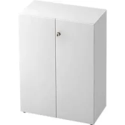 Aktenschrank TOPAS LINE, 3 Ordnerhöhen, Türen abschliessbar, weiss/weiss