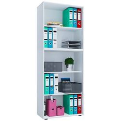 VCM Büroregal Lona, 5 Fächer, HxBxT 1.780 x 700 x 400 mm, weiss