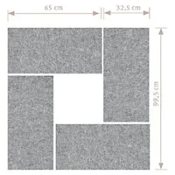 APOLLO Akustik-Wandpaneelen 65x33cm VAWP65/5 grau 4 St&uuml;ck