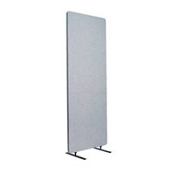 Akustischer Raumteiler, Einzelexemplar, rechteckig, Hochkant-Format, mit Standfüssen, B 600 x T 350 x H 1680 mm, PET-Filz, hellgrau