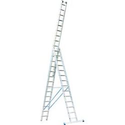 Alu-Vielzweckleiter 3 x 14 Sprossen, mit Trigon-Traverse
