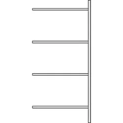 Anbauregal, 4 Böden, H 2278 x B 1055 x T 400 mm, lackiert