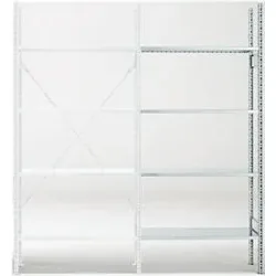 Anbauregal, 4 Böden, H 2278 x B 1055 x T 500 mm, verzinkt