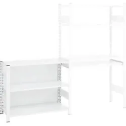 Anbauregal für ORDO Home Steckregal, 3 Fachböden, multifunktional, mobil, B 1060 x T 435 x H 825 mm, verkehrsweiss RAL 9016